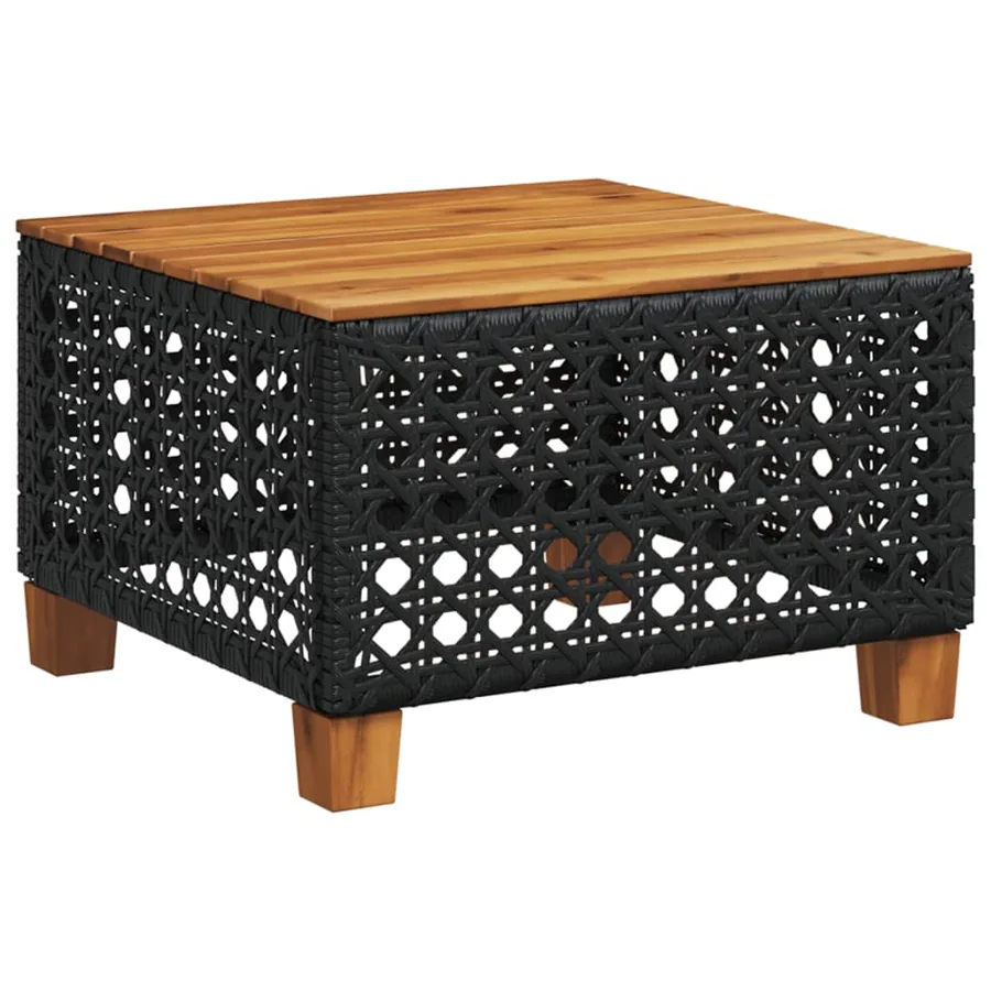 Salon de jardin 11 pcs avec coussins noir résine tressée - 5