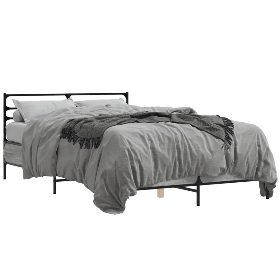 Cadre de lit sans matelas sonoma gris 140x200 cm - 2