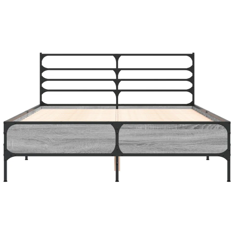 Cadre de lit sans matelas sonoma gris 140x200 cm - 4