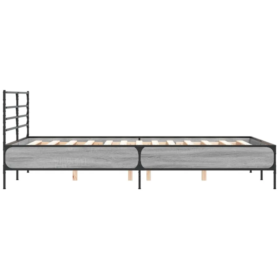 Cadre de lit sans matelas sonoma gris 140x200 cm - 5