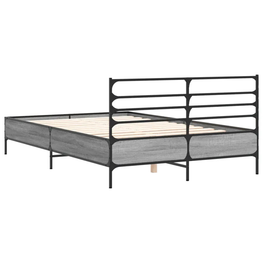 Cadre de lit sans matelas sonoma gris 140x200 cm - 6