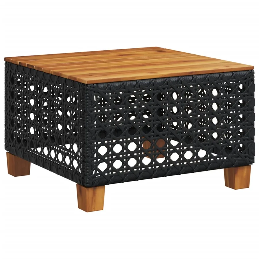 Salon de jardin 6 pcs avec coussins noir résine tressée - 5