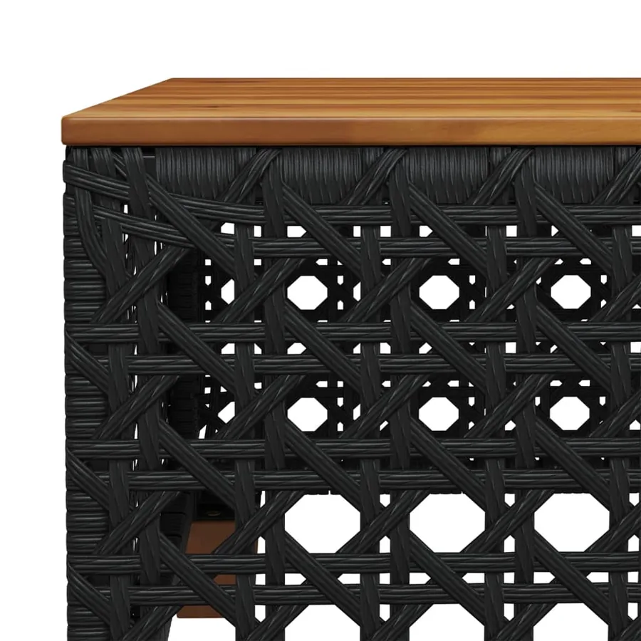 Salon de jardin 10 pcs avec coussins noir résine tressée - 7