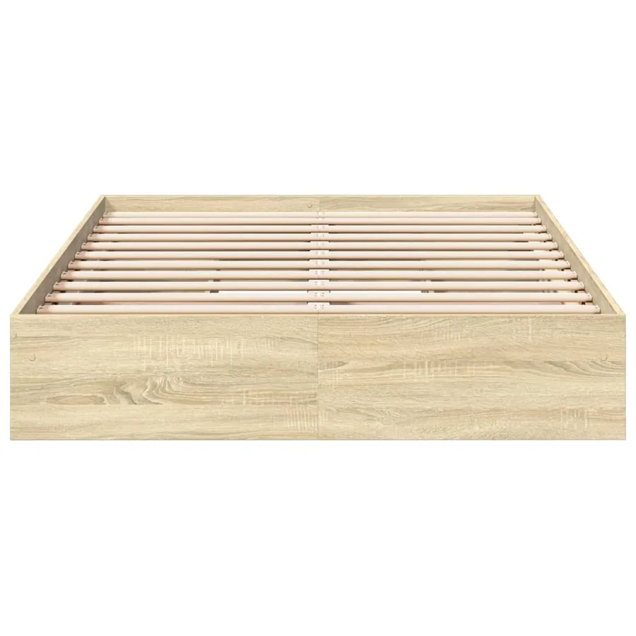 Cadre de lit avec tiroirs sans matelas chêne sonoma 140x200 cm - 4
