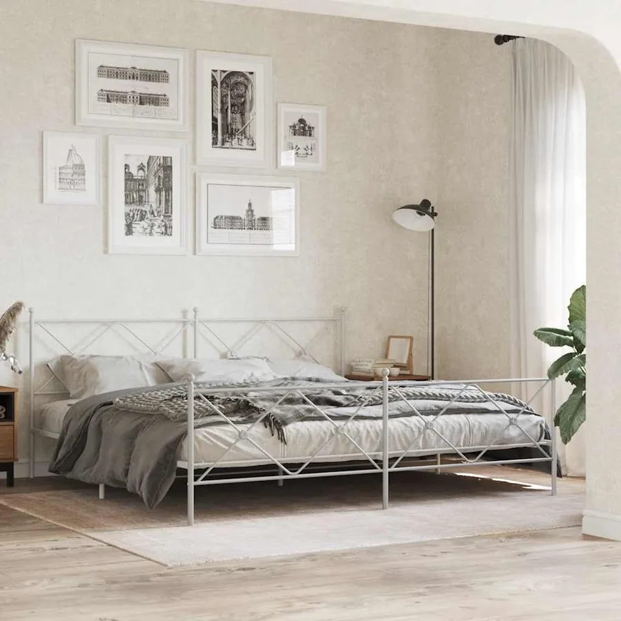 Tête de lit de remplacement métal blanc 193 cm - 3