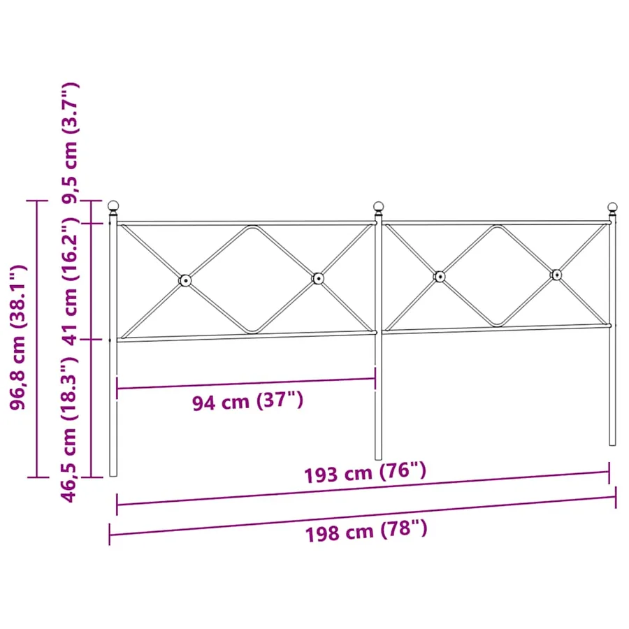 Tête de lit de remplacement métal blanc 193 cm - 6