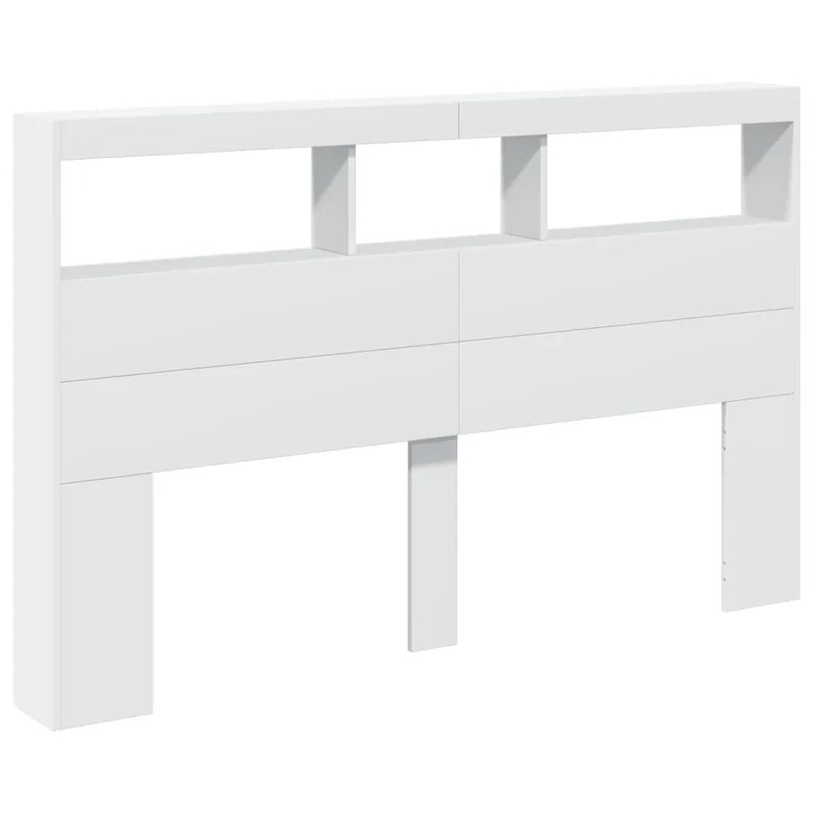 Armoire tête de lit avec LED blanc 160x17x102 cm - 3