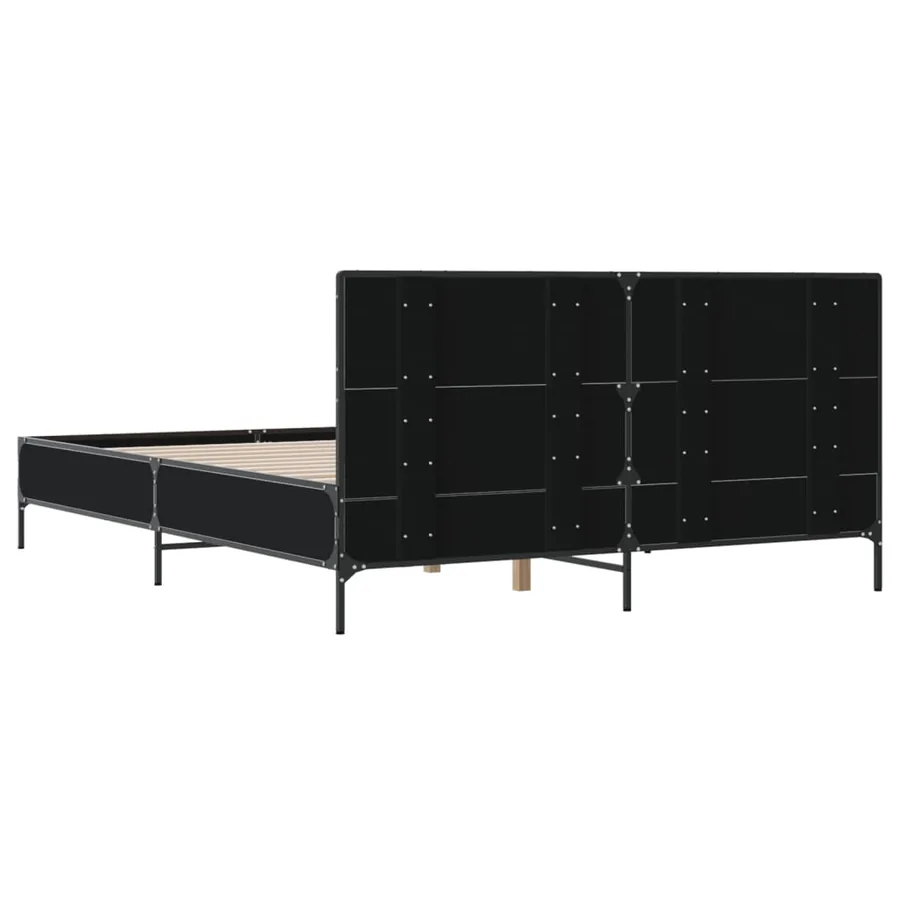 Cadre de lit sans matelas noir 160x200 cm - 6