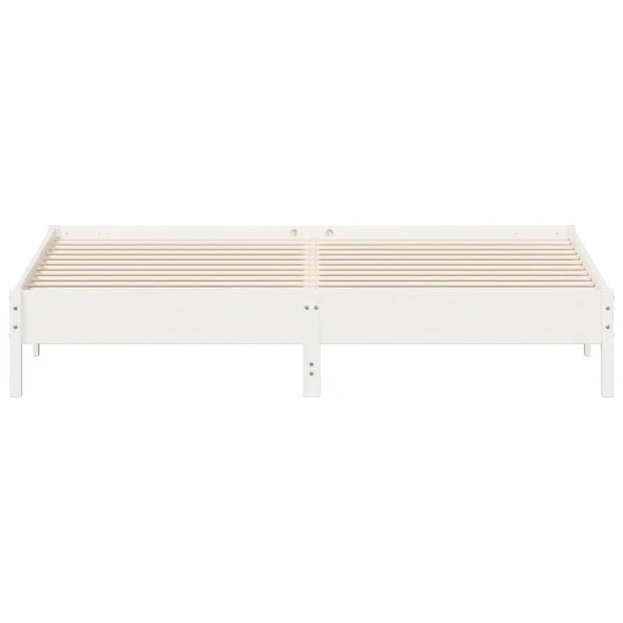 Cadre de lit sans matelas blanc 180x200 cm bois massif de pin - 4