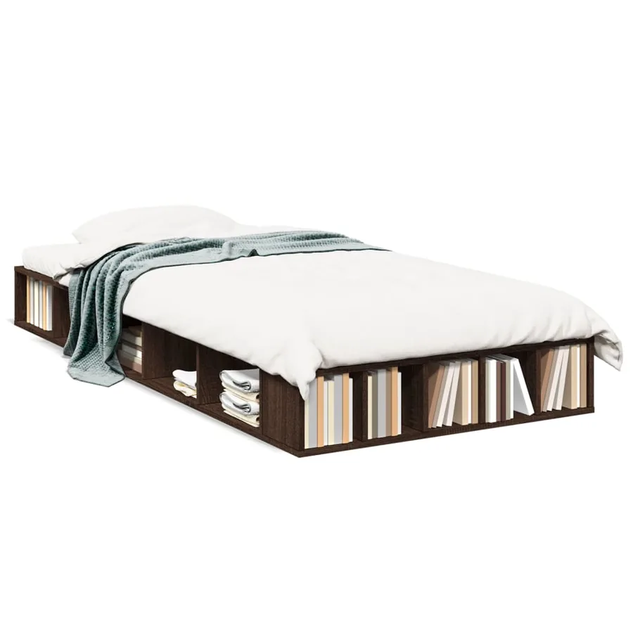 Cadre de lit sans matelas chêne marron 75x190 cm - 2