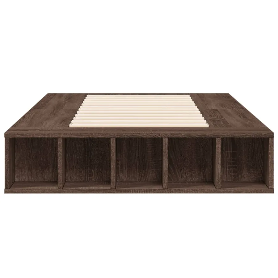 Cadre de lit sans matelas chêne marron 75x190 cm - 4
