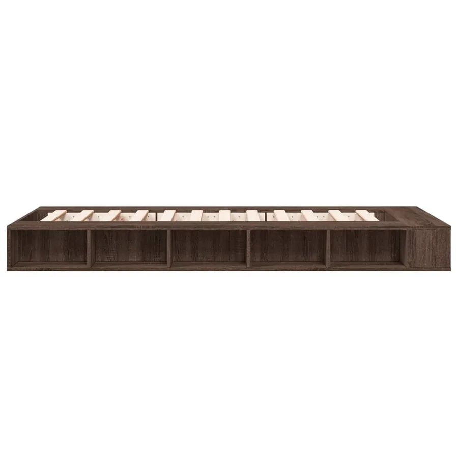 Cadre de lit sans matelas chêne marron 75x190 cm - 5
