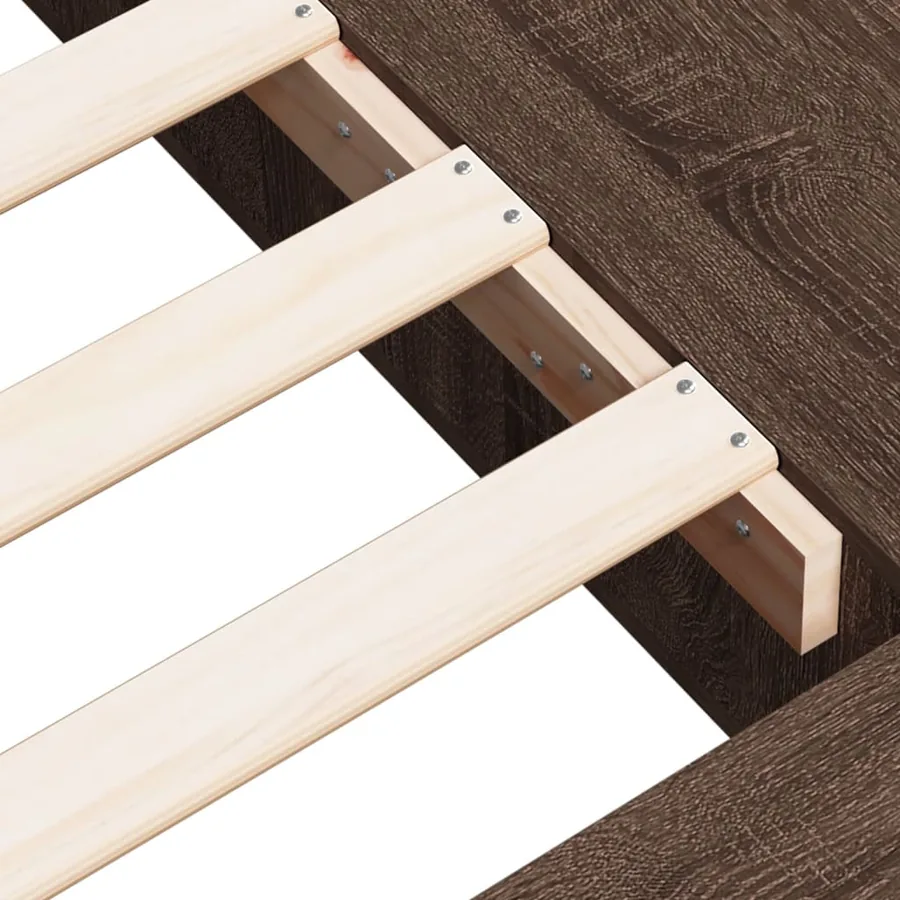 Cadre de lit sans matelas chêne marron 75x190 cm - 8