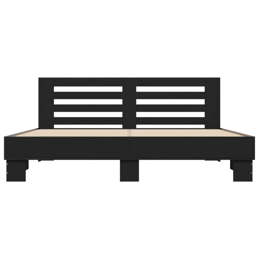 Cadre de lit sans matelas noir 180x200 cm - 4