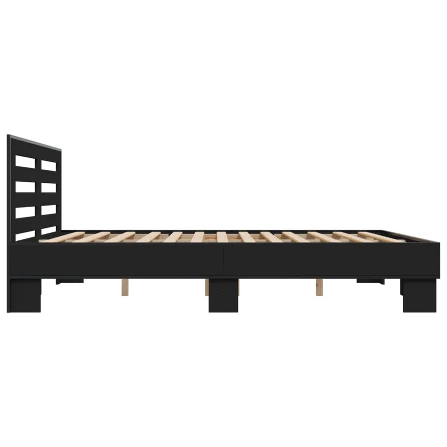 Cadre de lit sans matelas noir 180x200 cm - 5