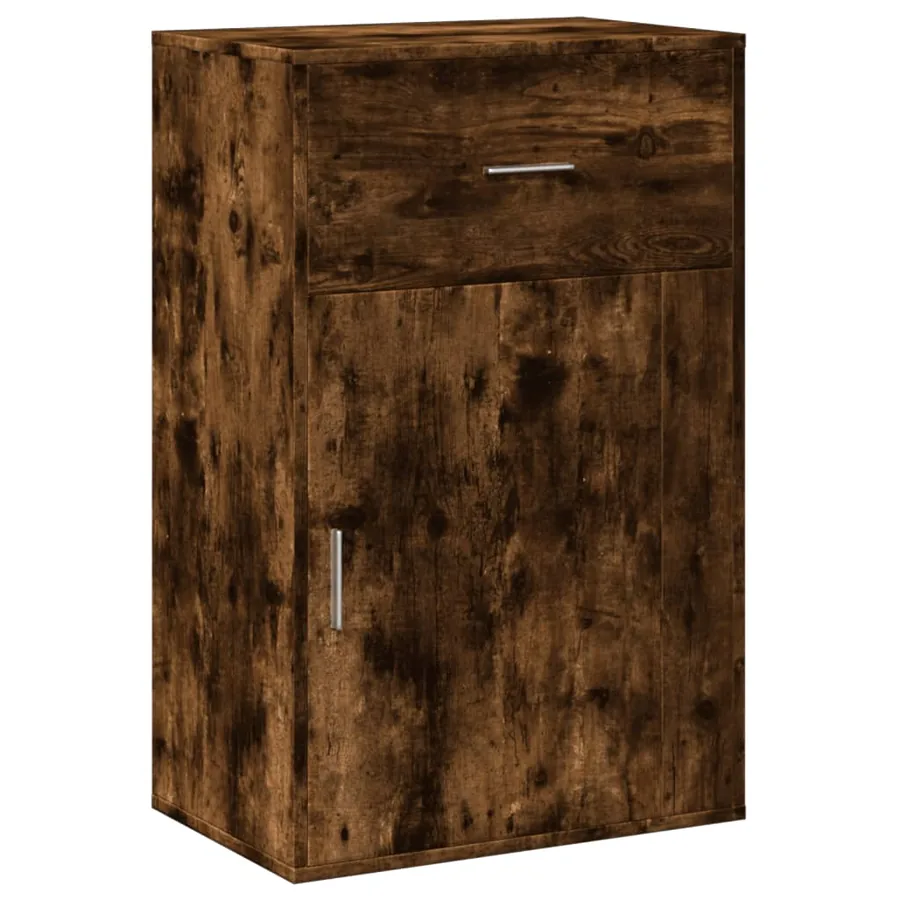Armoire de rangement chêne fumé 56,5x39x90 cm bois d'ingénierie - 2