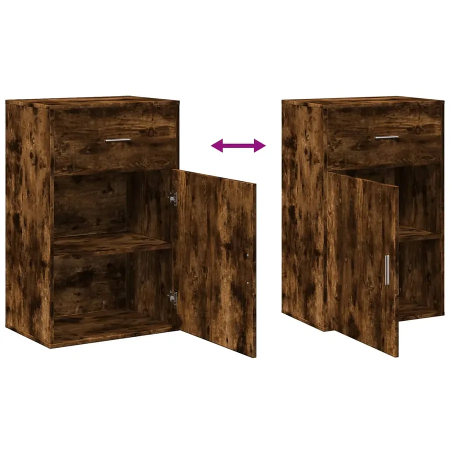 Armoire de rangement chêne fumé 56,5x39x90 cm bois d'ingénierie - 8