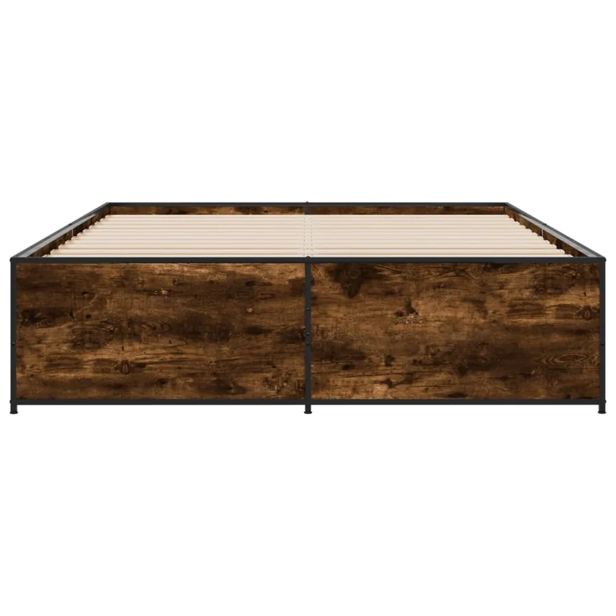 Cadre de lit sans matelas chêne fumé 140x200 cm - 4