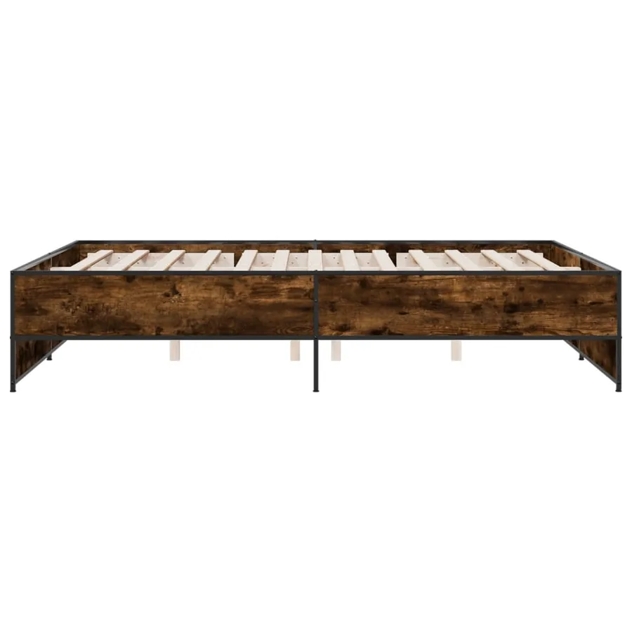 Cadre de lit sans matelas chêne fumé 140x200 cm - 5