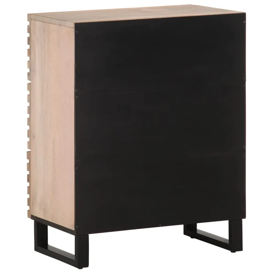 Buffet blanc 60x34x75 cm bois massif de manguier - 4