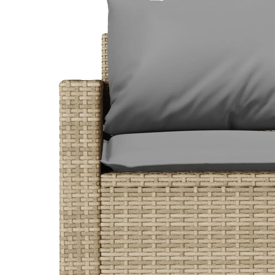 Salon de jardin avec coussins 6 pcs beige résine tressée - 7