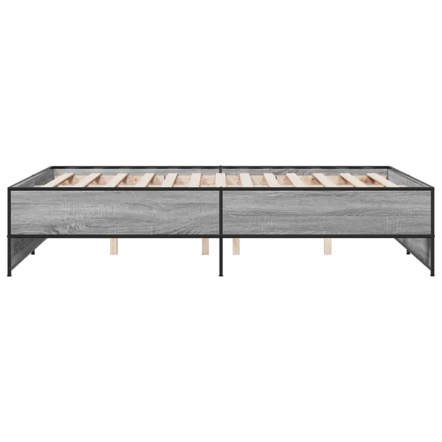 Cadre de lit sans matelas sonoma gris 135x190 cm - 5