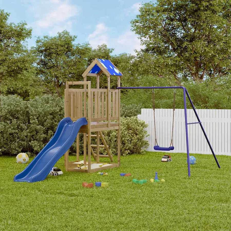 Aire de jeux d'extérieur bois de pin imprégné