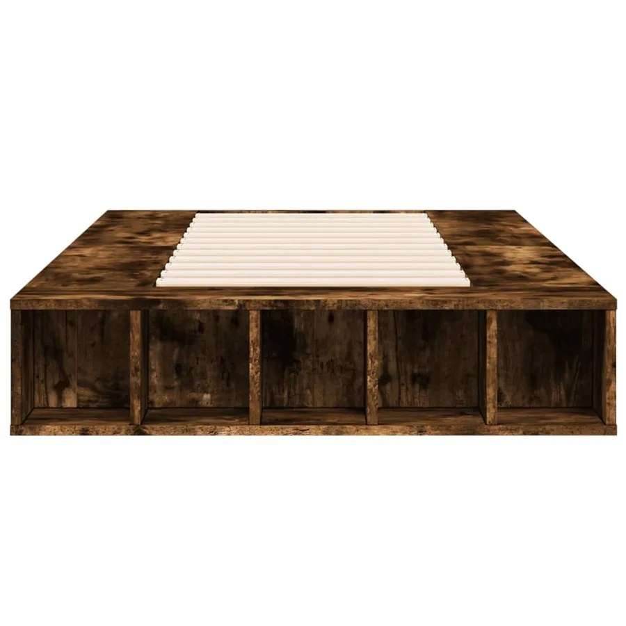 Cadre de lit sans matelas chêne fumé 75x190 cm - 4