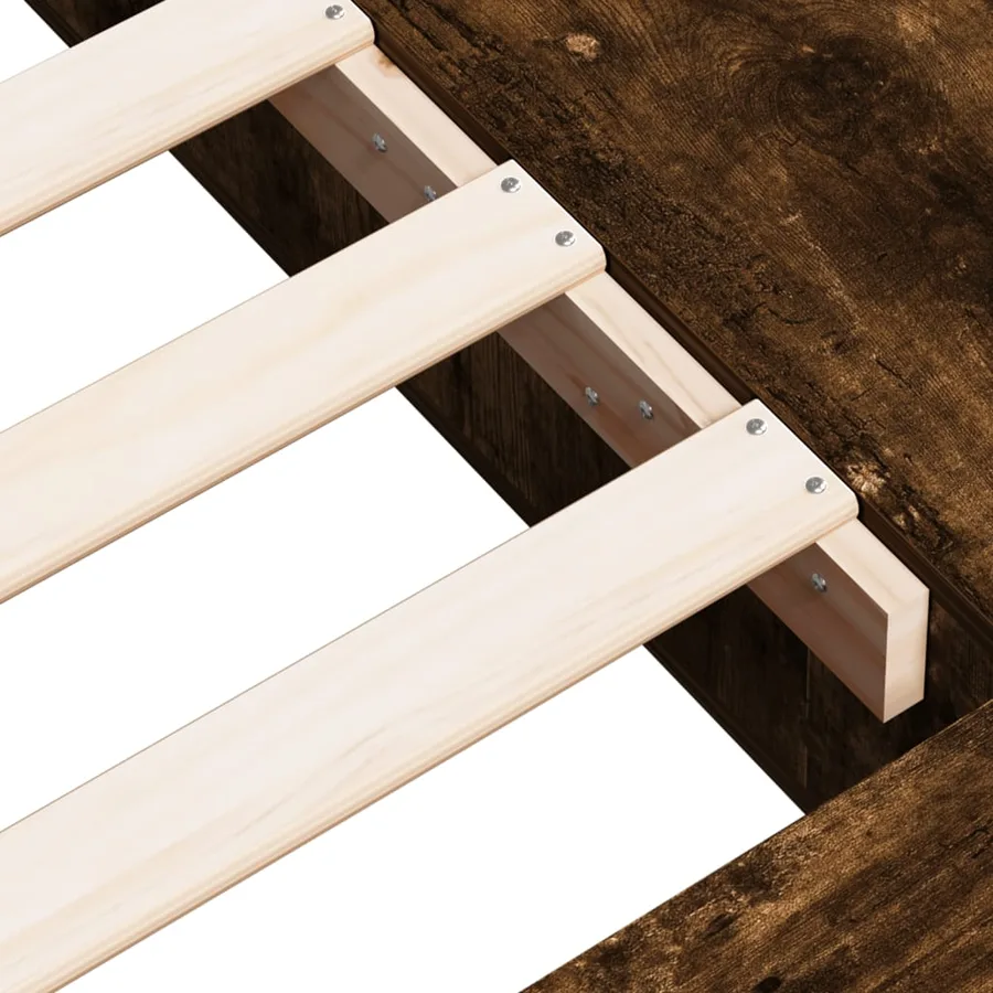 Cadre de lit sans matelas chêne fumé 75x190 cm - 8