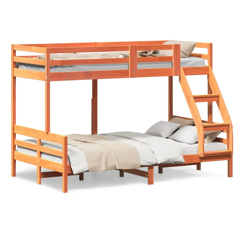 Lit superposé sans matelas 80x200/120x200 cm bois massif - 2