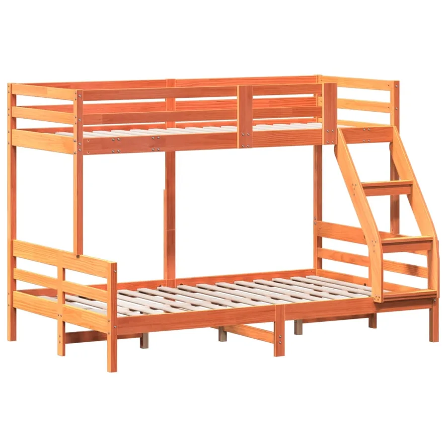 Lit superposé sans matelas 80x200/120x200 cm bois massif - 3