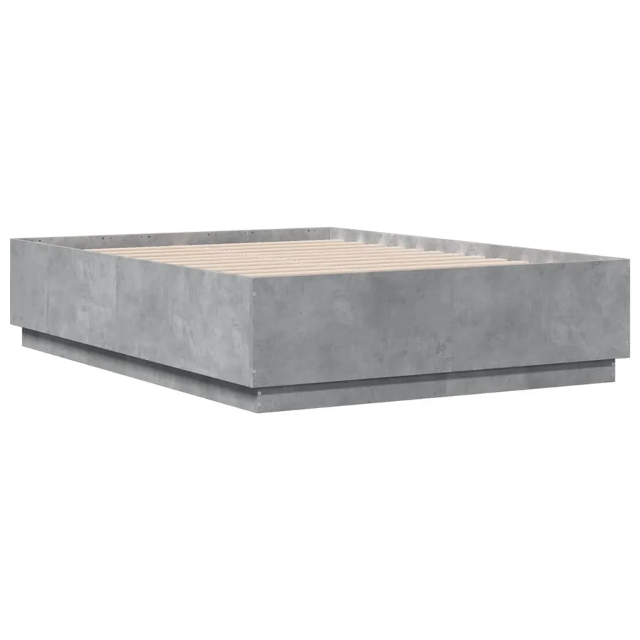 Cadre de lit sans matelas gris béton 140x190 cm - 3