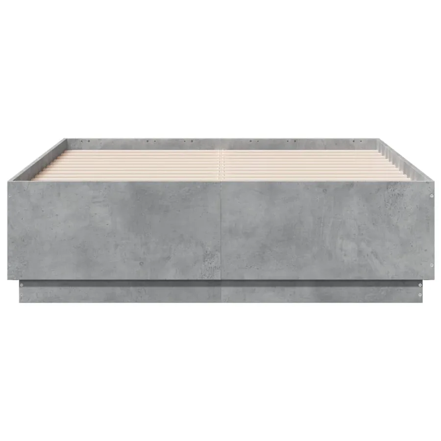Cadre de lit sans matelas gris béton 140x190 cm - 4