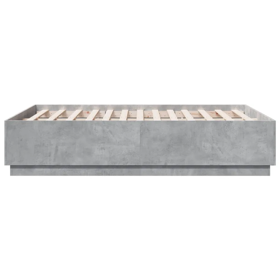 Cadre de lit sans matelas gris béton 140x190 cm - 5