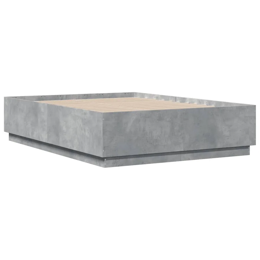 Cadre de lit sans matelas gris béton 140x190 cm - 6