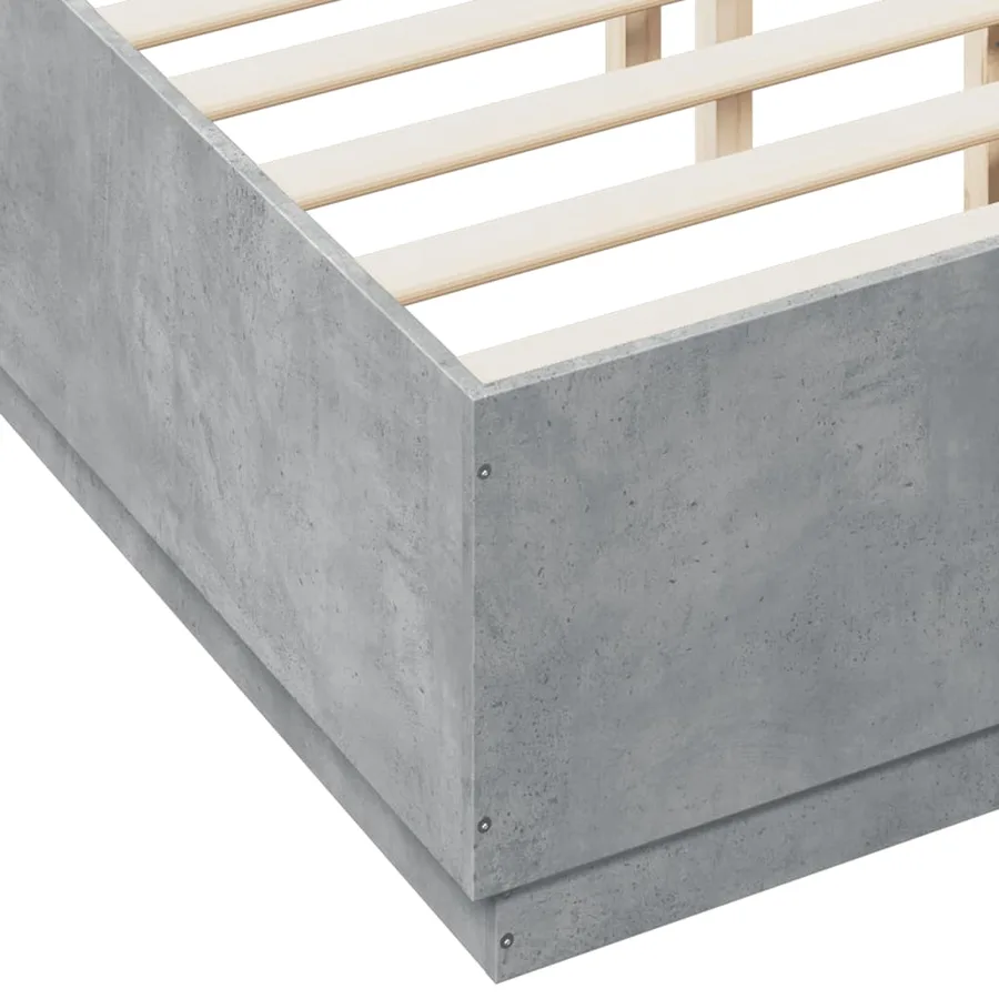 Cadre de lit sans matelas gris béton 140x190 cm - 7