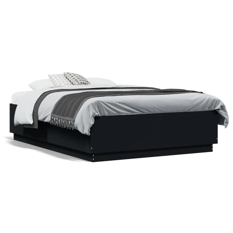Cadre de lit sans matelas noir 135x190 cm - 2