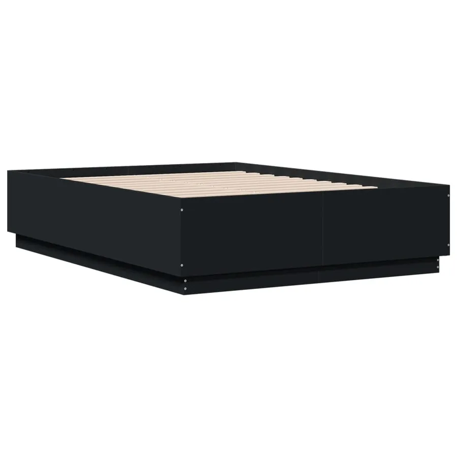 Cadre de lit sans matelas noir 135x190 cm - 3