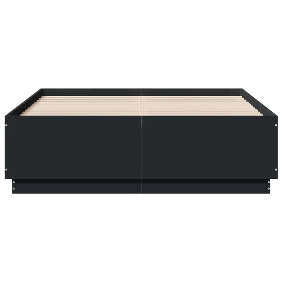 Cadre de lit sans matelas noir 135x190 cm - 4