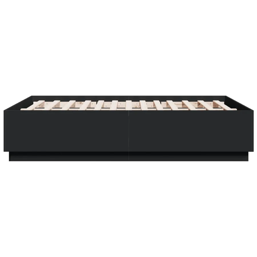 Cadre de lit sans matelas noir 135x190 cm - 5