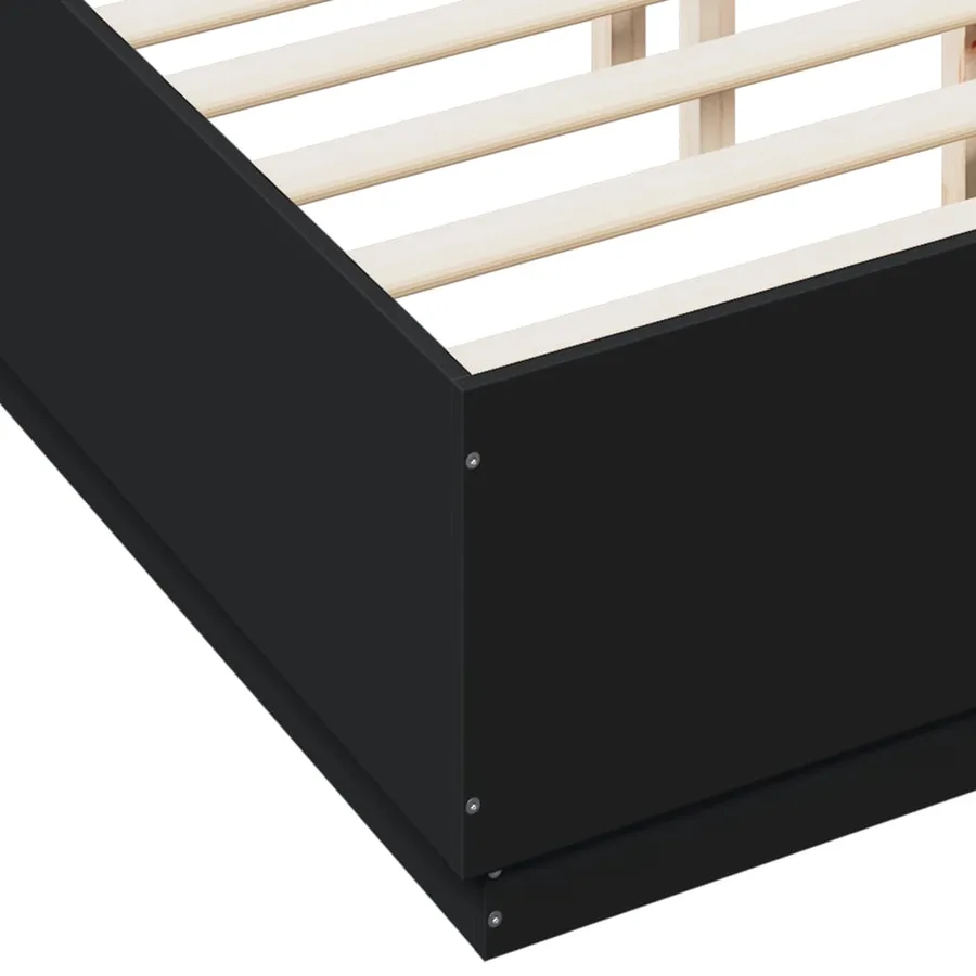 Cadre de lit sans matelas noir 135x190 cm - 7