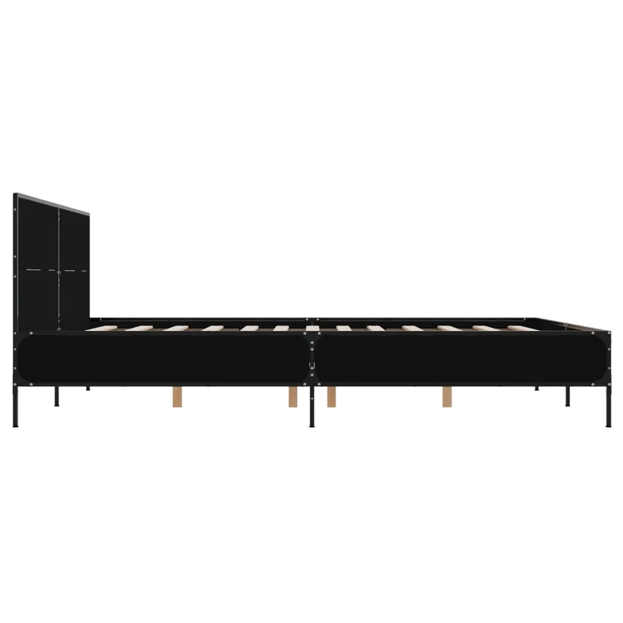 Cadre de lit sans matelas noir 140x190 cm - 5