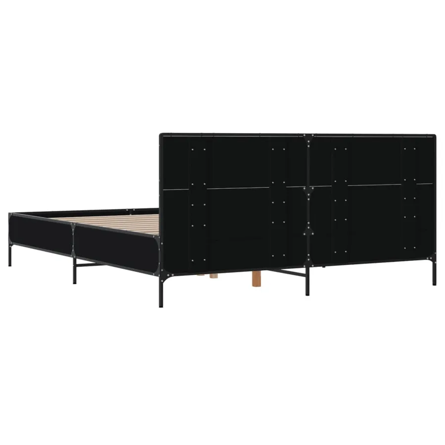 Cadre de lit sans matelas noir 140x190 cm - 6