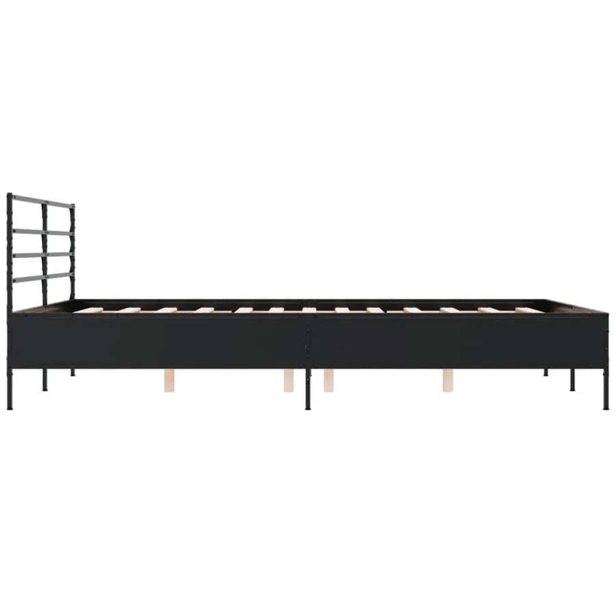 Cadre de lit sans matelas noir 150x200 cm - 5