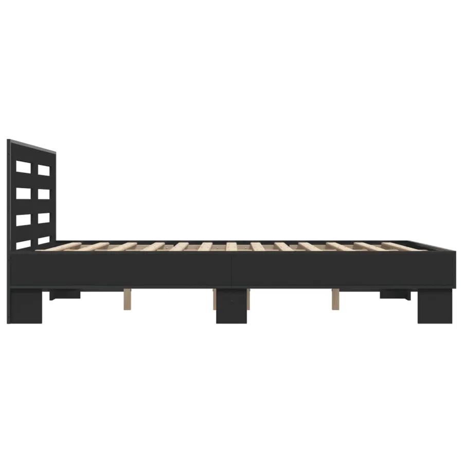 Cadre de lit sans matelas noir 140x200 cm - 5