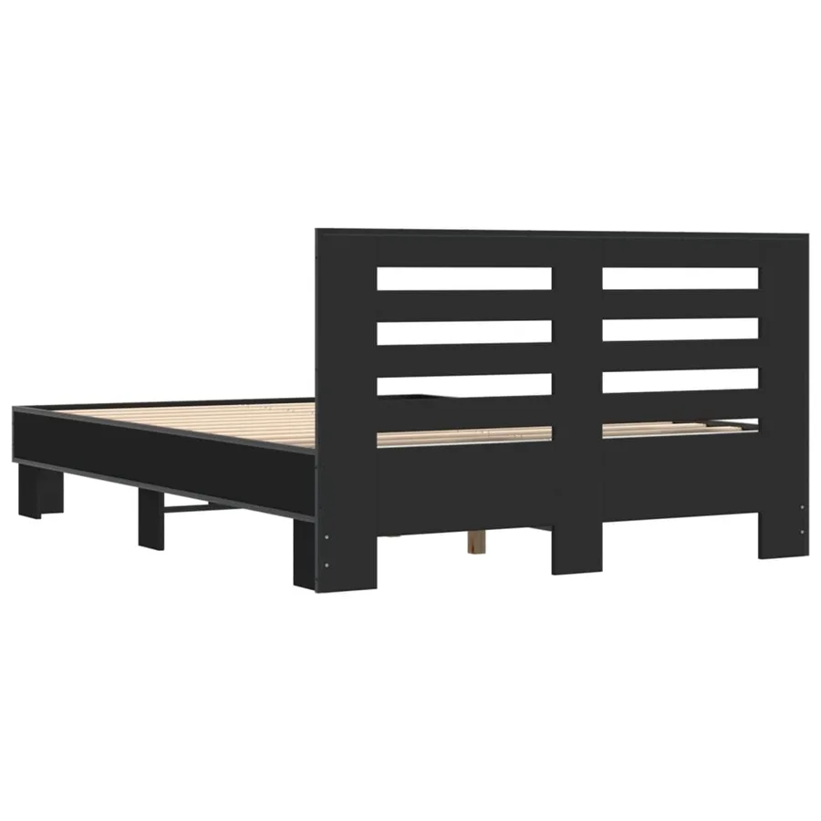 Cadre de lit sans matelas noir 140x200 cm - 6