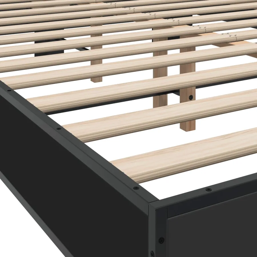 Cadre de lit sans matelas noir 140x200 cm - 7