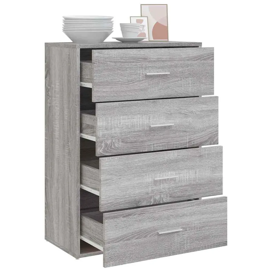 Buffet sonoma gris 60x31x84 cm bois d'ingénierie - 4