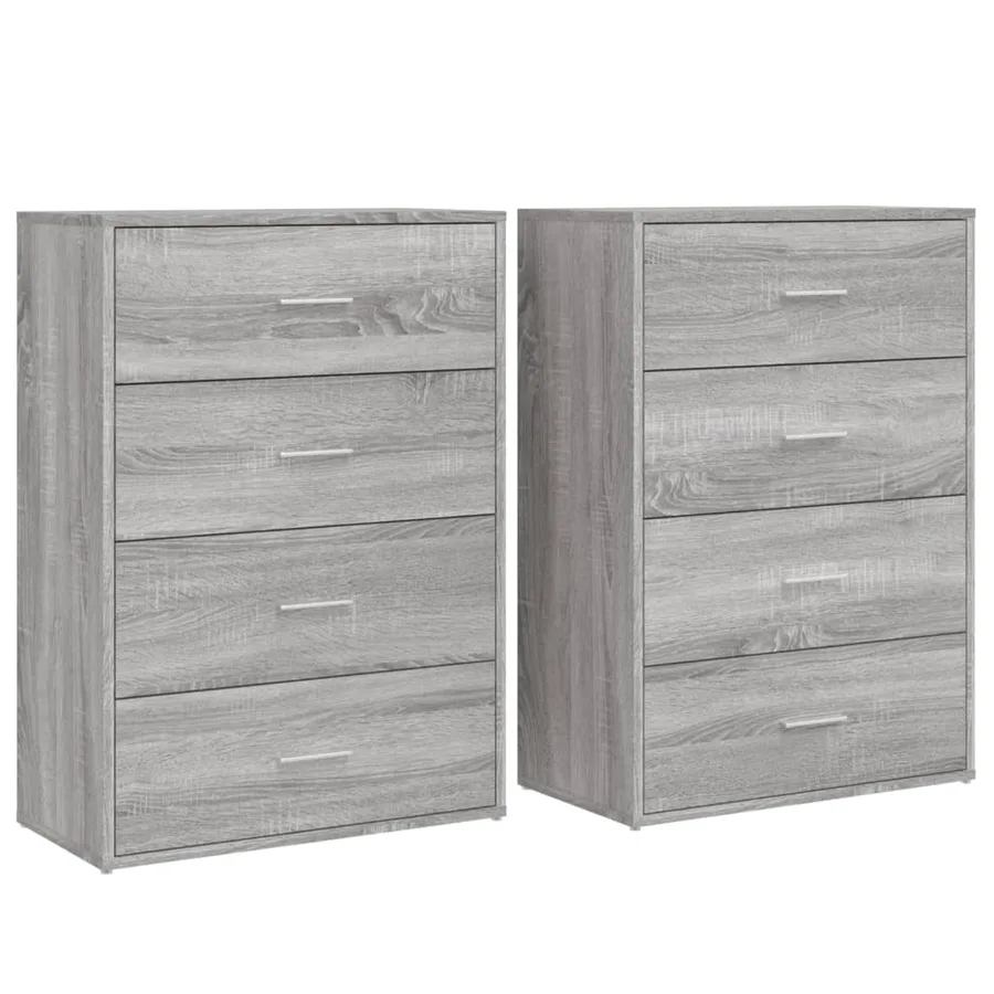 Buffets 2 pcs sonoma gris 60x31x84 cm bois d'ingénierie - 2