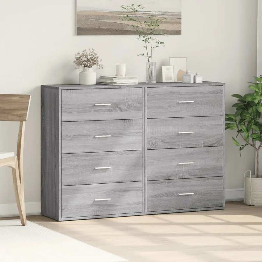 Buffets 2 pcs sonoma gris 60x31x84 cm bois d'ingénierie - 3